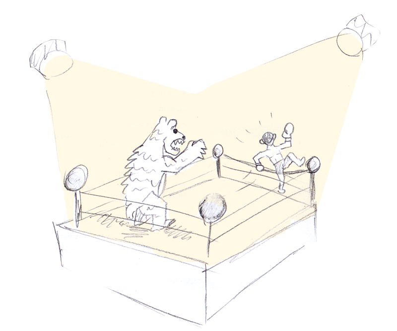 Ein Bär im Boxring